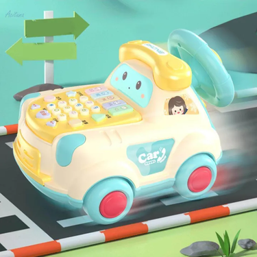 Multi-functional Kids Steering Musical Telephone Car